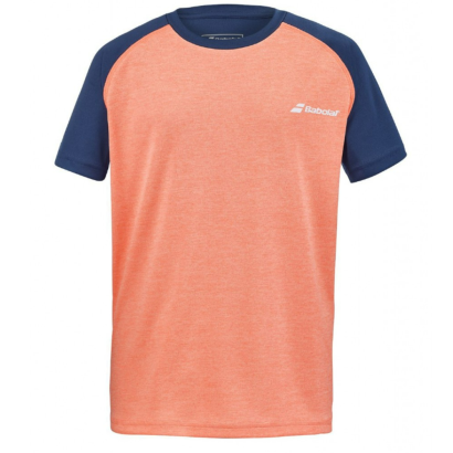 Koszulka tenisowa juniorska Babolat Play Crew Neck Tee Boy - fluo strike/estate blue