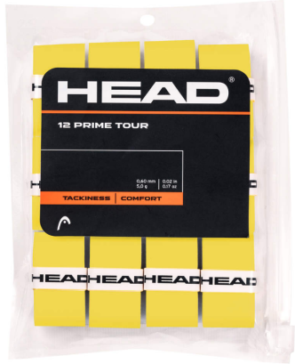 Owijki tenisowe wierzchnie Head Prime Tour x12 żółte