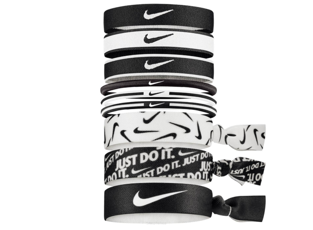 Opaski na głowę Nike Mixed Heairbands x9 czarno-białe