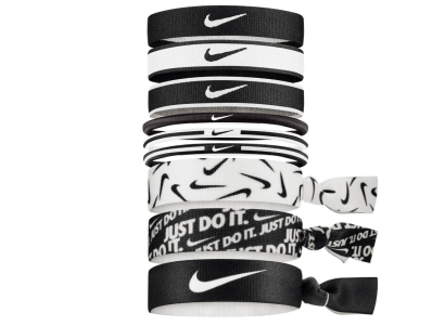 Gumki na głowę Nike Mixed Heairbands x9 czarno-białe