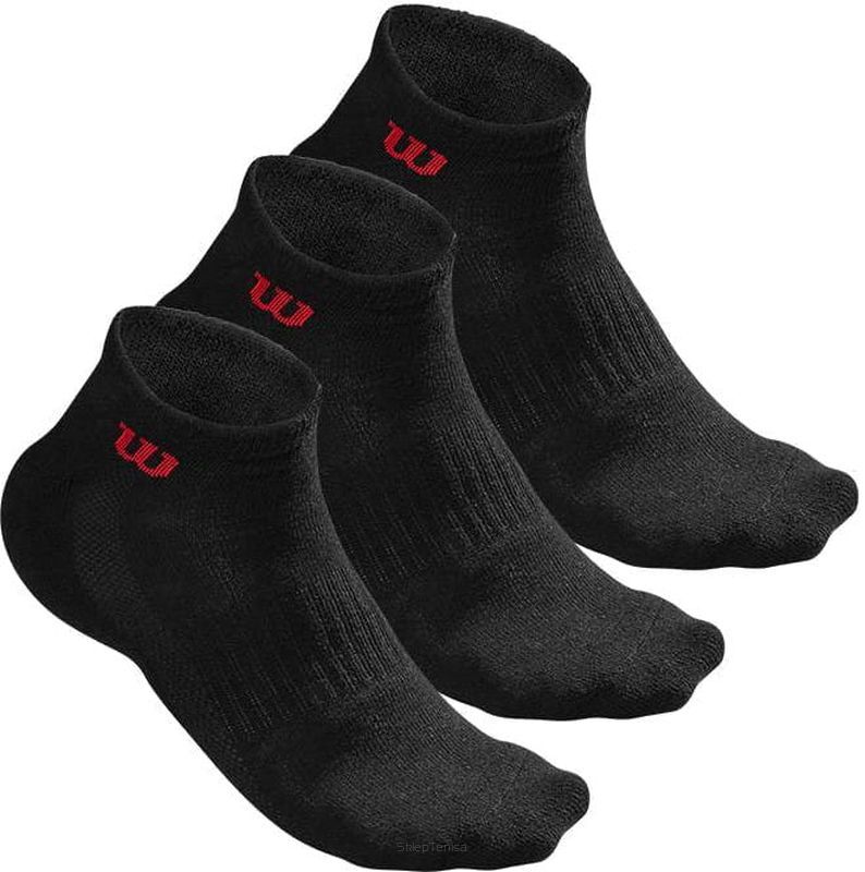 Skarpety tenisowe Wilson Quarter Sock 3P czarne