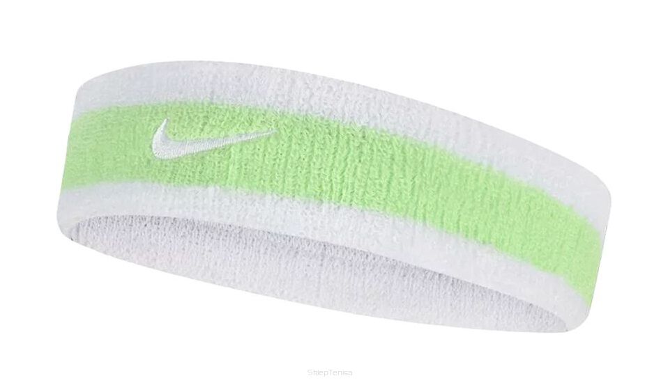 Frotka tenisowa na głowę Nike Swoosh Headband biało-miętowa