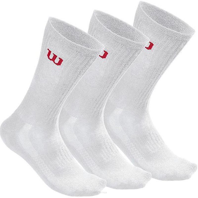 Skarpety tenisowe Wilson Crew Sock 3P białe