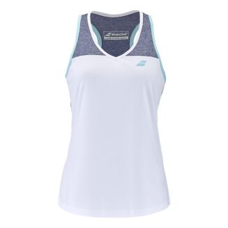 Top juniorski Babolat Play Tank Top Girl biało-niebieski