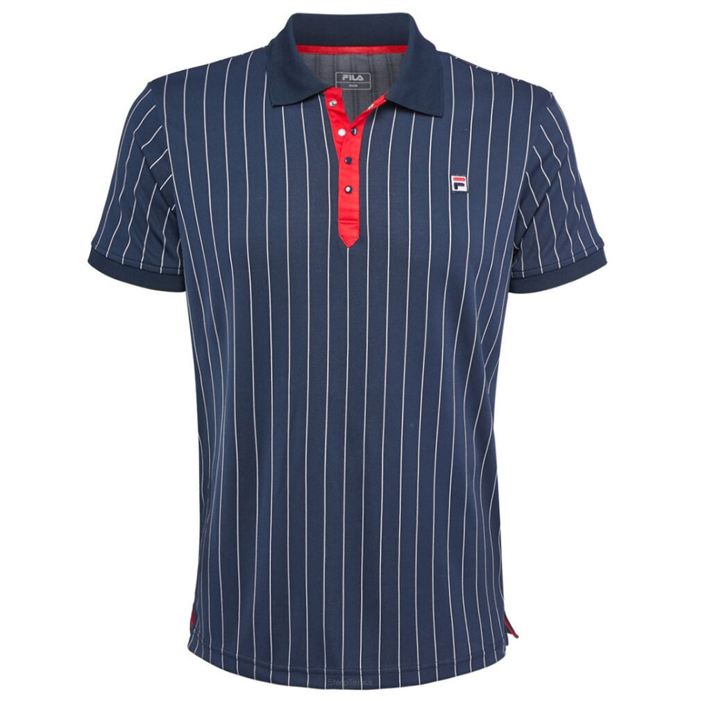 Koszulka tenisowa Fila Polo Stripes granatowa