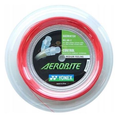 Naciąg badminton Yonex Aerobite biały/czerwony ze szpuli