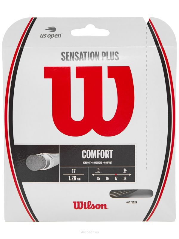 Naciąg tenisowy Wilson Sensation Plus (12,2 m) 1,25mm czarny