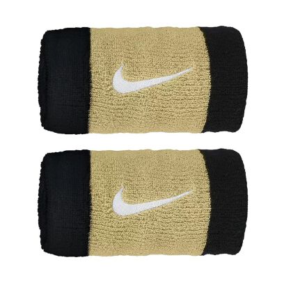 Frotka tenisowa Nike Swoosh Double-Wide czarno-beżowa