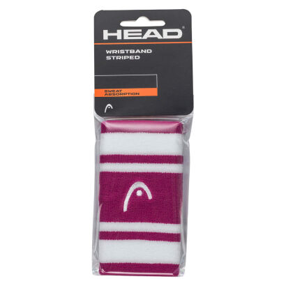 Frotki tenisowe Head Wristband Striped 5" różowo-białe