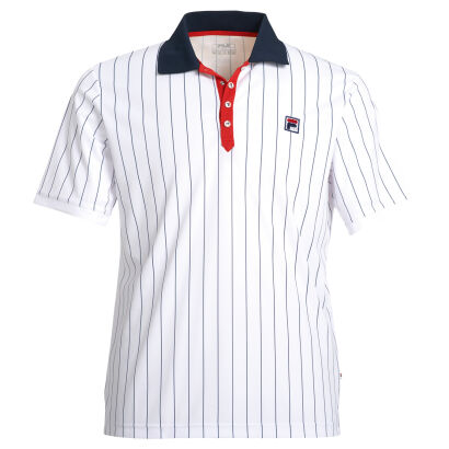 Koszulka tenisowa Fila Polo Stripes biała