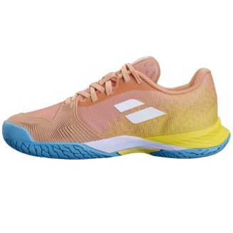 Buty tenisowe juniorskie Babolat Jet Mach 3 AC - coral/gold