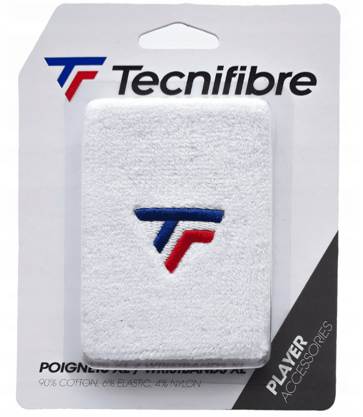 Frotka tenisowa Tecnifibre Wristband XL New Logo - white