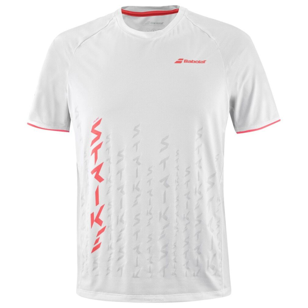 Koszulka tenisowa Babolat Strike Crew Neck Tee Men biała