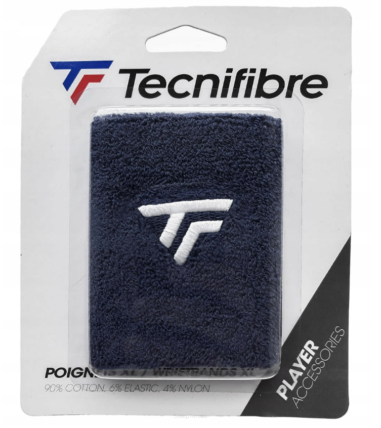 Frotka tenisowa Tecnifibre Wristband XL New Logo granatowa