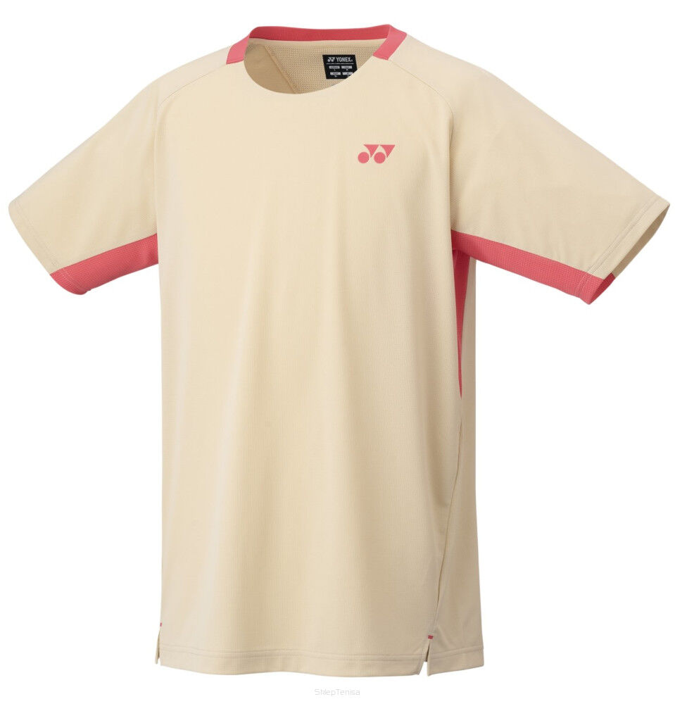 Koszulka tenisowa Yonex AO Crew Neck beżowa