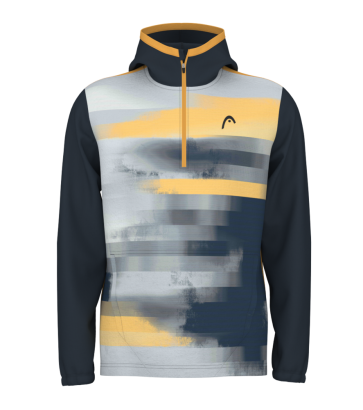 Bluza tenisowa męska Head Topspin Hoodie żółto-granatowa