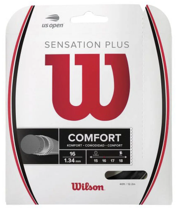 Naciąg tenisowy Wilson Sensation Plus (12,2 m) 1,34mm czarny