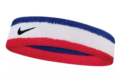 Frotka tenisowa na głowę Nike Swoosh Headband niebiesko/czerwono/biała