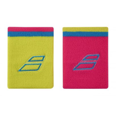 Frotki tenisowe Babolat Terry Jumbo Wristband x2 różowo-żółte