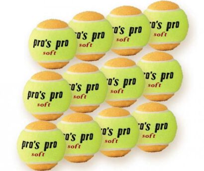 Piłki tenisowe Pro's-Pro juniorskie pomarańczowe soft 12 sztuk