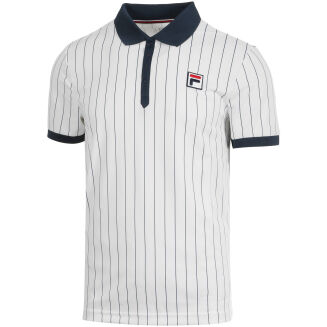 Koszulka tenisowa Fila Polo Stripes Bjorn biała