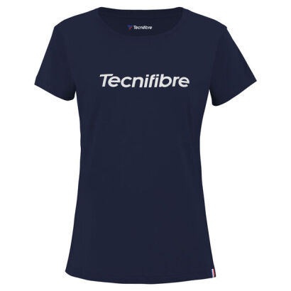 Koszulka tenisowa damska Tecnifibre Club Cotton Tee granatowa