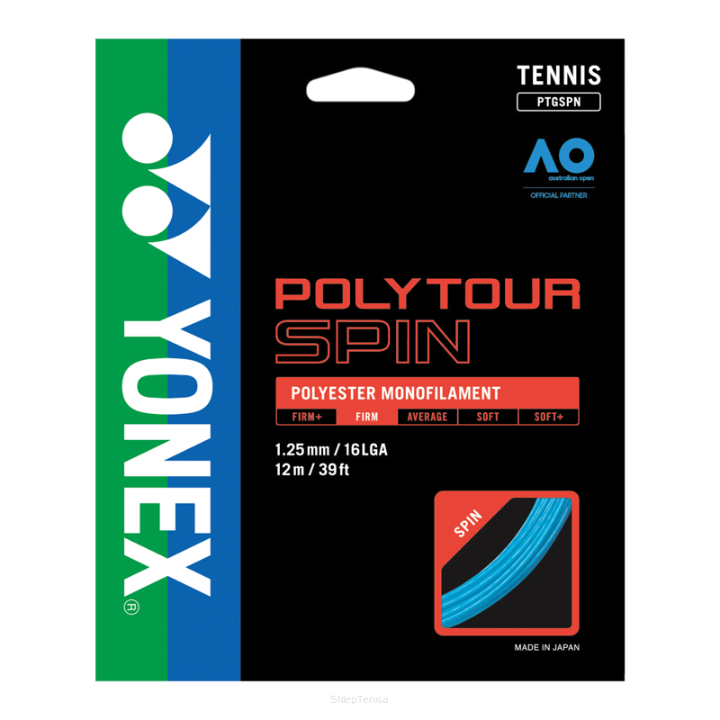 Naciąg tenisowy Yonex PolyTour Spin 1.25 - niebieski