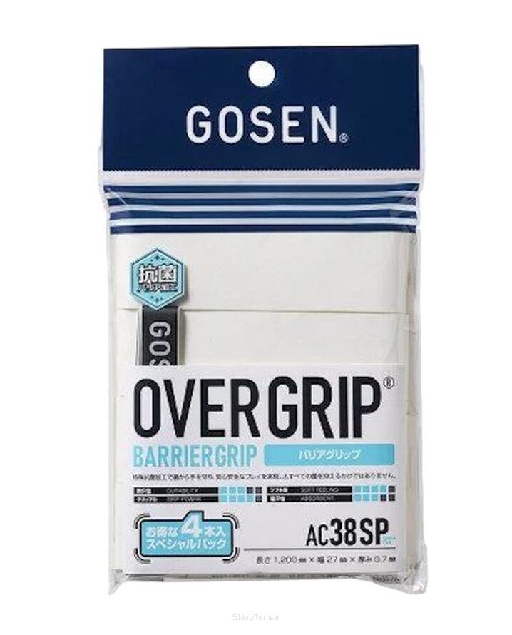 Owijki wierzchnie Gosen Barrier Grip 4P - białe