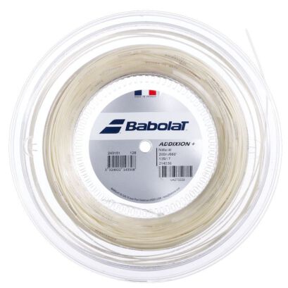 Naciąg Babolat Addixion + 12m 1.25 naturalny szpula 200m