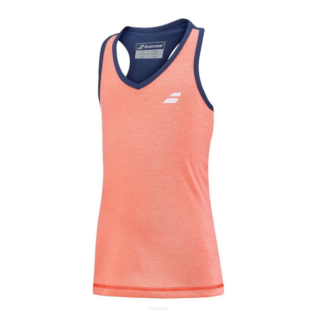 Top juniorski Babolat Play Tank Top Girl fluo strike/estate blue