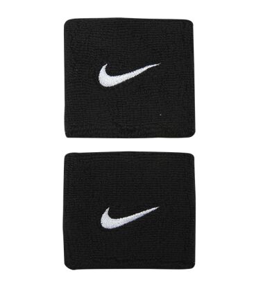 Frotki tenisowe Nike Swoosh Wristbands czarne