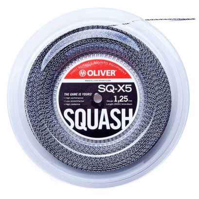 Naciąg do squasha Olivier Sq-X5 1.25 czarno-biały ze szpuli
