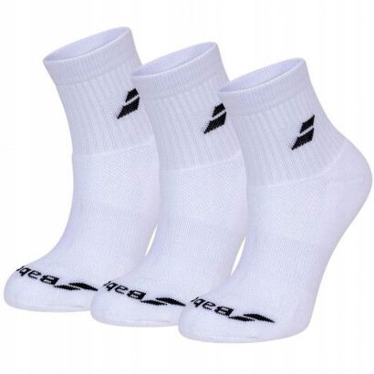 Skarpety tenisowe Babolat Quarter 3 PAIRS PACK - white/white