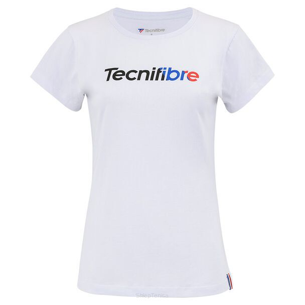 Koszulka tenisowa damska Tecnifibre Club Cotton Tee biała