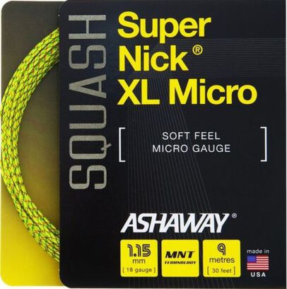 Naciąg do squasha Ashaway Super Nick XL 1.15 żółty
