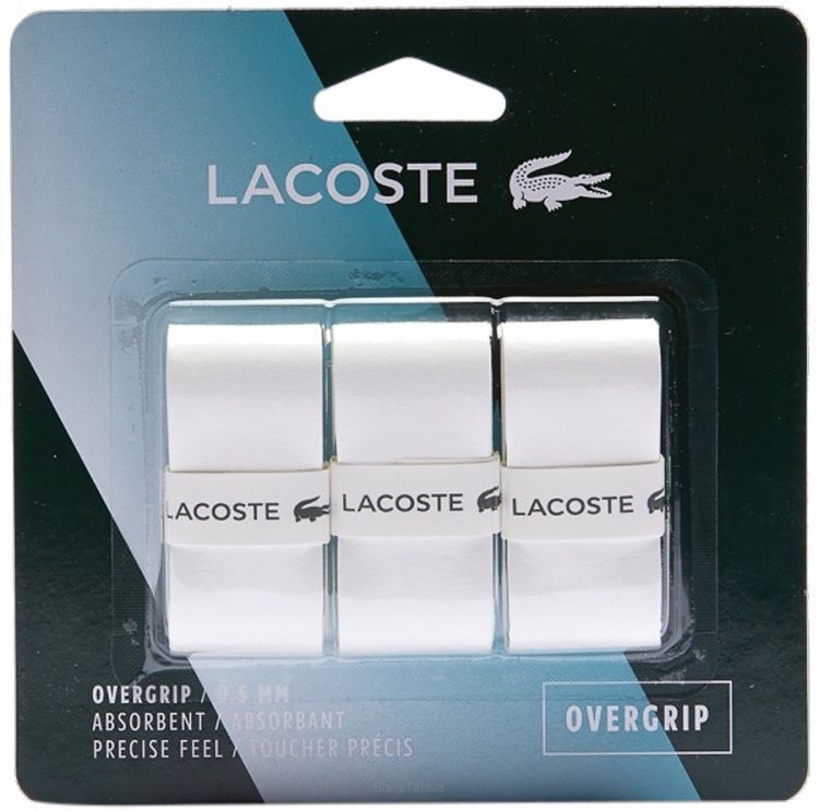 Owijki wierzchnie Lacoste Absorbent Overgrip 3P białe