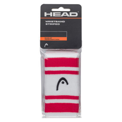 Frotki tenisowe Head Wristband Striped 5" biało-czerwone