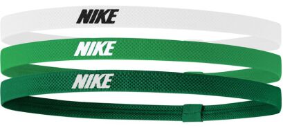 Opaski na głowę Nike Elastic Headbands biało-zielone x3