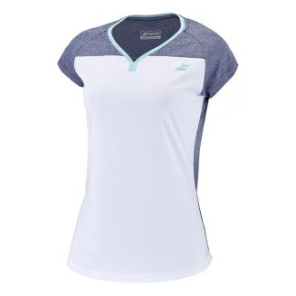 Koszulka juniorska Babolat Play Cap Sleeve Top Girl  biało-szara