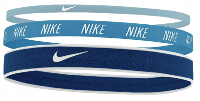 Opaski na głowę Nike Mixed Headbands niebieskie x3