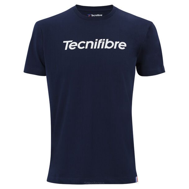 Koszulka tenisowa Tecnifibre Club Cotton granatowa