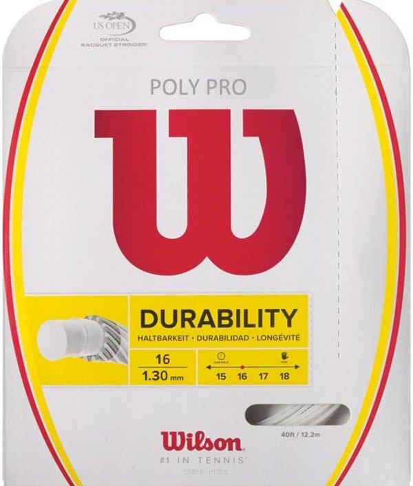 Naciąg tenisowy Wilson Poly Pro (12.2 m) 1,25mm - silver