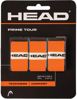 Owijki tenisowe wierzchnie Head Prime Tour x3 pomarańczowe