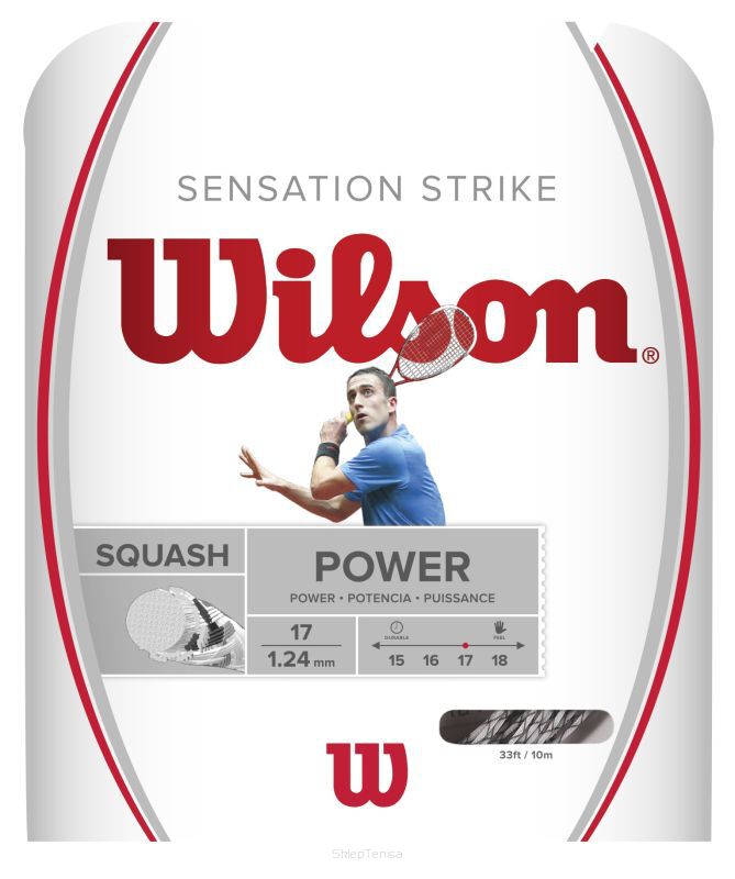 Naciąg do squasha Wilson Sensation Strike biało-czarny