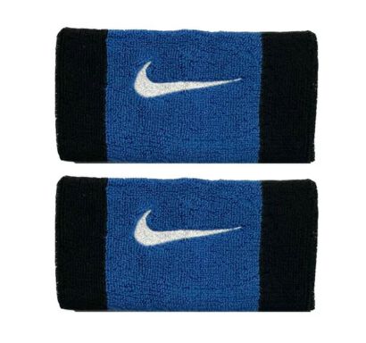 Frotka tenisowa Nike Swoosh Double-Wide czarno-niebieska