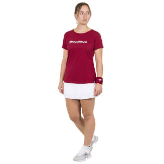 Koszulka tenisowa damska Tecnifibre Club Cotton Tee bordowa