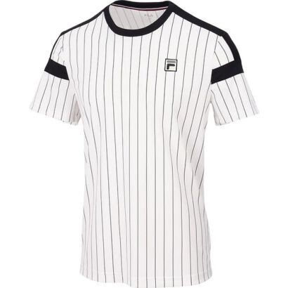 Koszulka tenisowa Fila Stripes Jascha biała