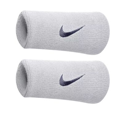 Frotka tenisowa Nike Swoosh Double-Wide biała z granatowym logo