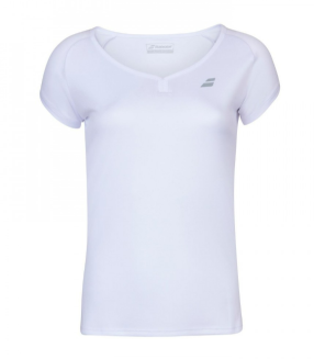 Koszulka juniorska Babolat Play Cap Sleeve Top Girl biała