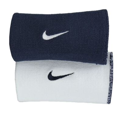 Frotki tenisowe Nike Dri-Fit Home and Away Wristbands biało-granatowe